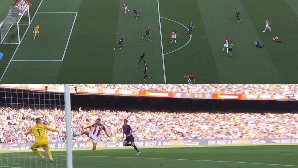 De Marcos gave Athletic the lead. Captura/beINSports