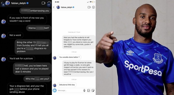 Pelea infantil entre Delph y un seguidor del Everton en las redes sociales