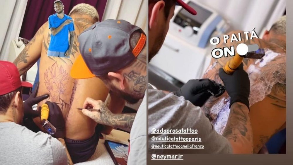 A nova tatuagem de Neymar. Captura/Instagram/boby_tattoo