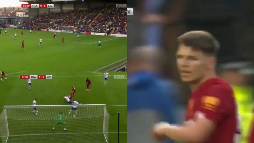 Steven Gerrard's cousin scored his first senior goal for Liverpool. Screenshot/LFCTV