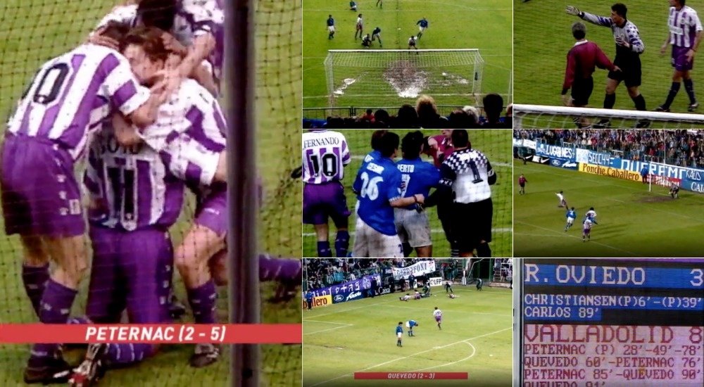 El 3-8 del Valladolid al Oviedo, récord de la Liga en penaltis señalados. Capturas/Movistar+