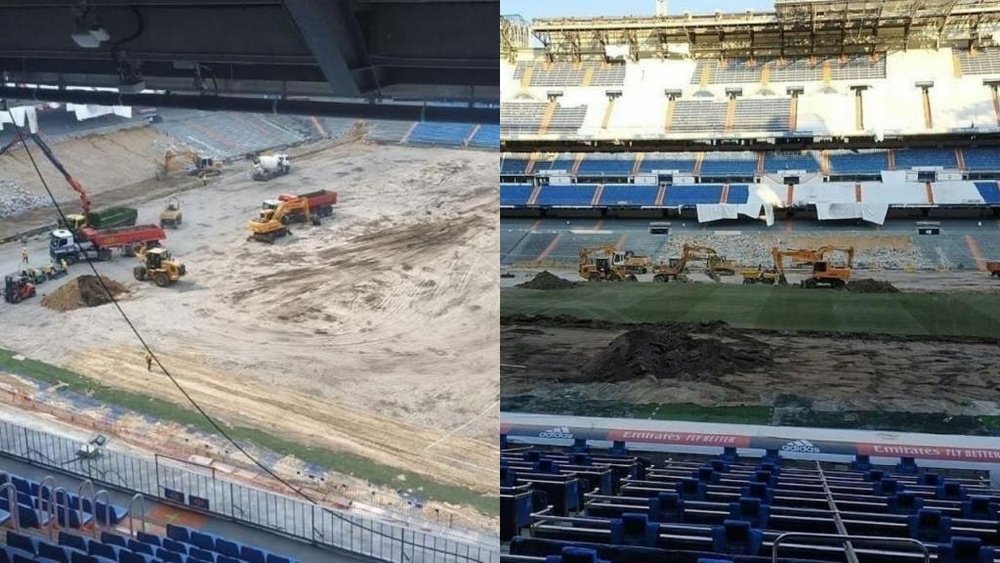 Les images impressionnantes du Santiago Bernabeu en plein chantier. Twitter/RoberIzquierdo