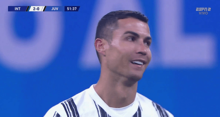 L'espressione di Ronaldo dopo il 2-0 dice tutto: incredulità e impotenza