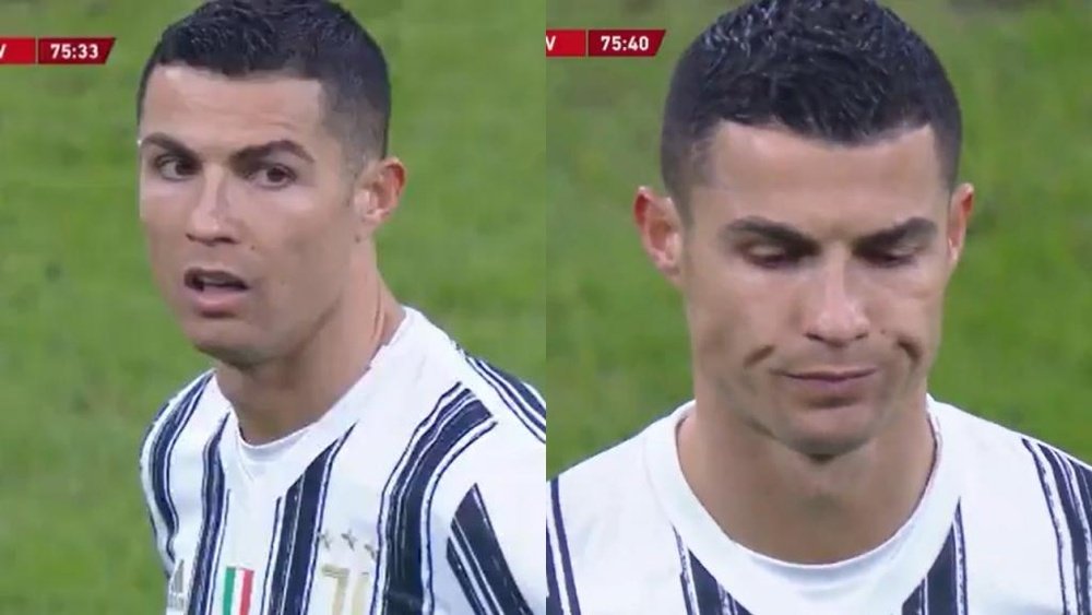 Ronaldo non contento della sostituzione. DAZN