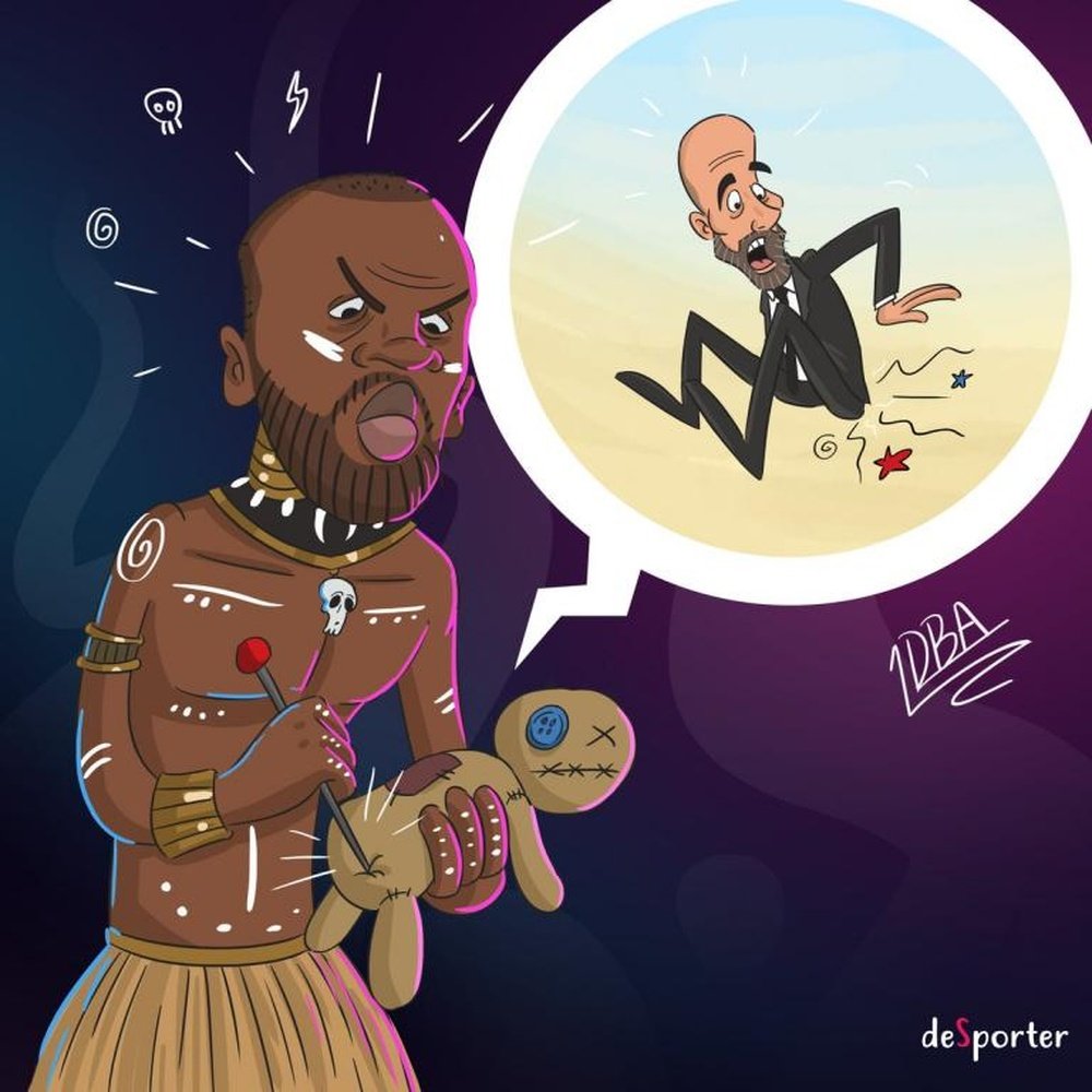 Así fue la caricatura que compartió el agente de Touré. Twitter/dmitriseluk