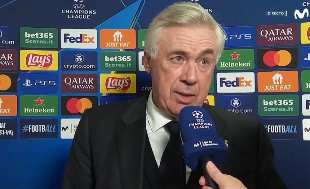 Ancelotti confirmed that Mbappe has an overload. Screenshot/MovistarLigadeCampeones