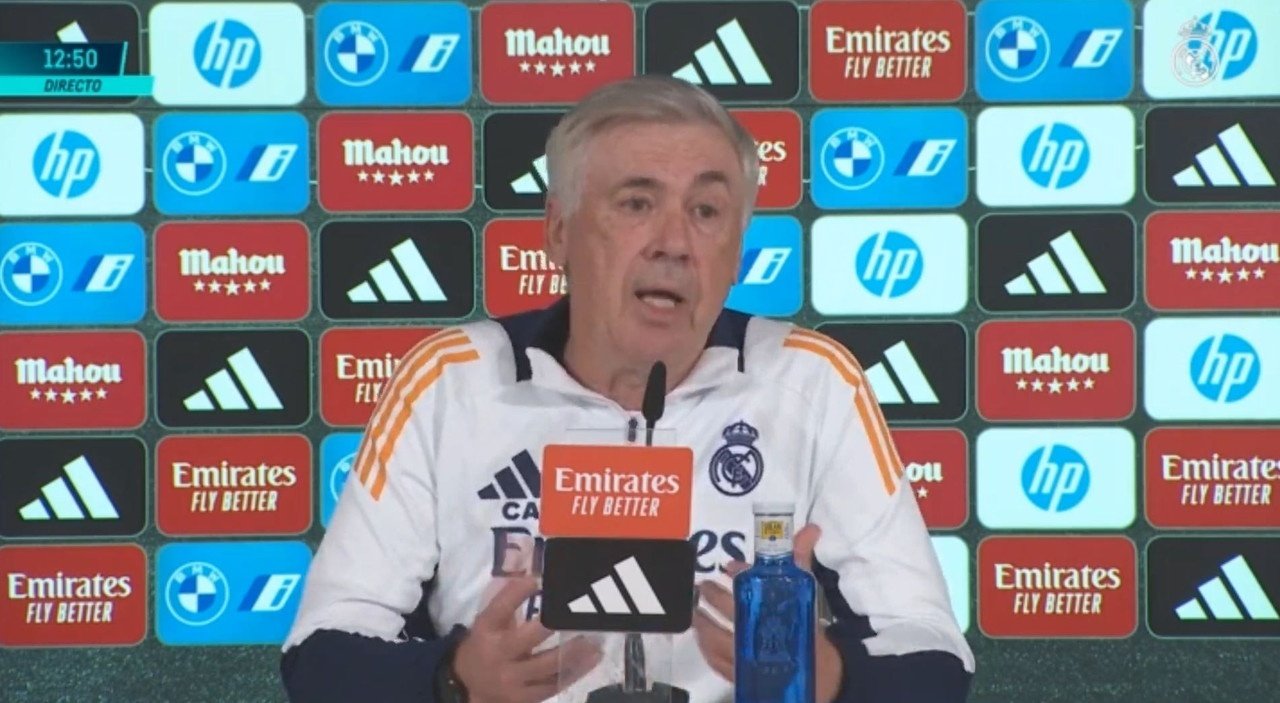 Carlo Ancelotti en salle de presse. Capture/RealMadridTV