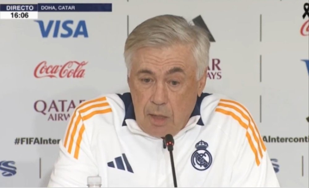 Ancelotti spoke at the press conference. Screenshot/RealMadridTV