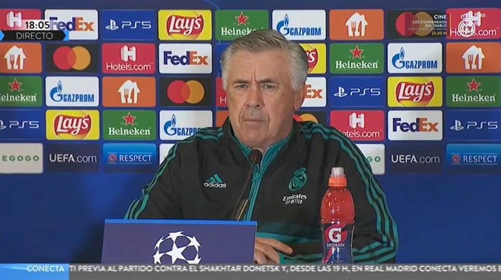 Ancelotti habló en rueda de prensa. Captura/RealMadridTV