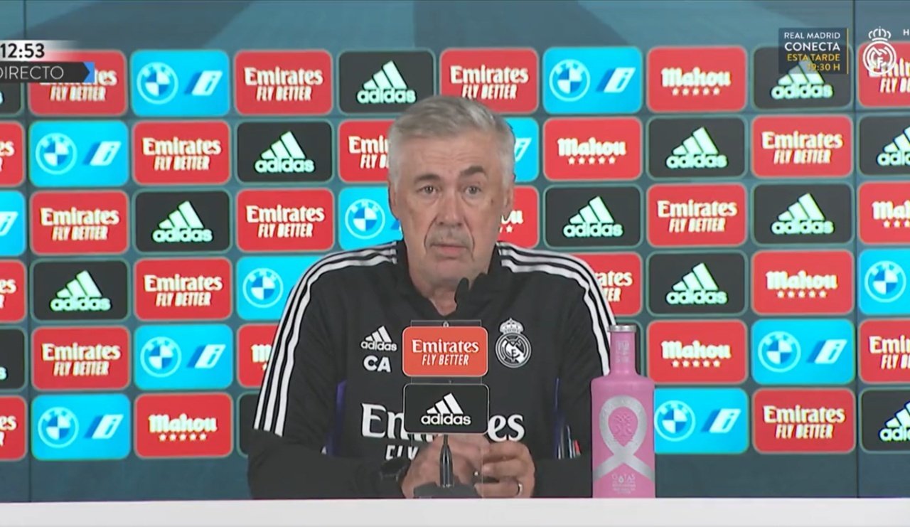 Carlo Ancelotti em coletiva de imprensa 18-10-22.Print/Real Madrid