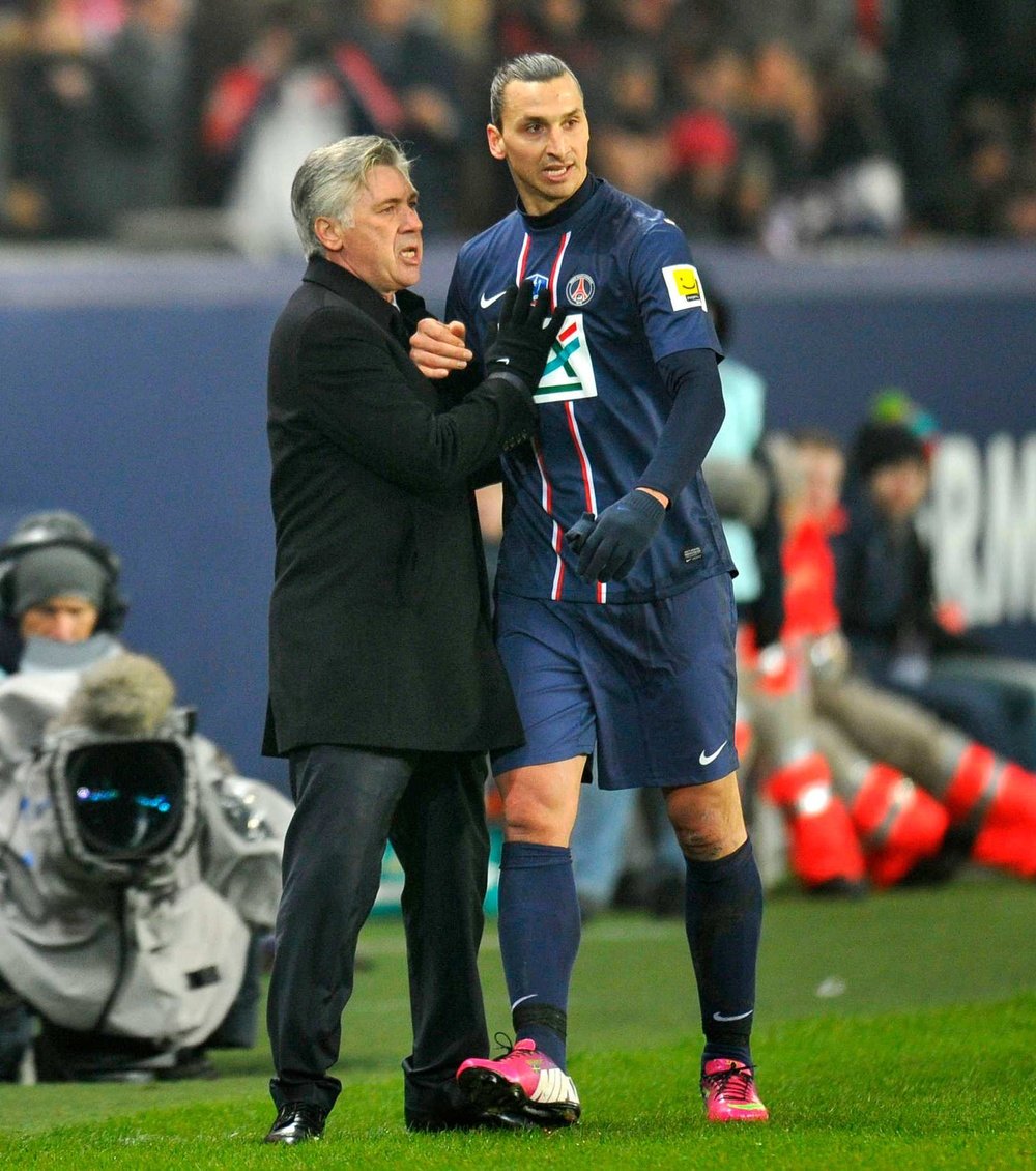 Carlo Ancelotti répond à Zlatan Ibrahimovic. EFE/AFP