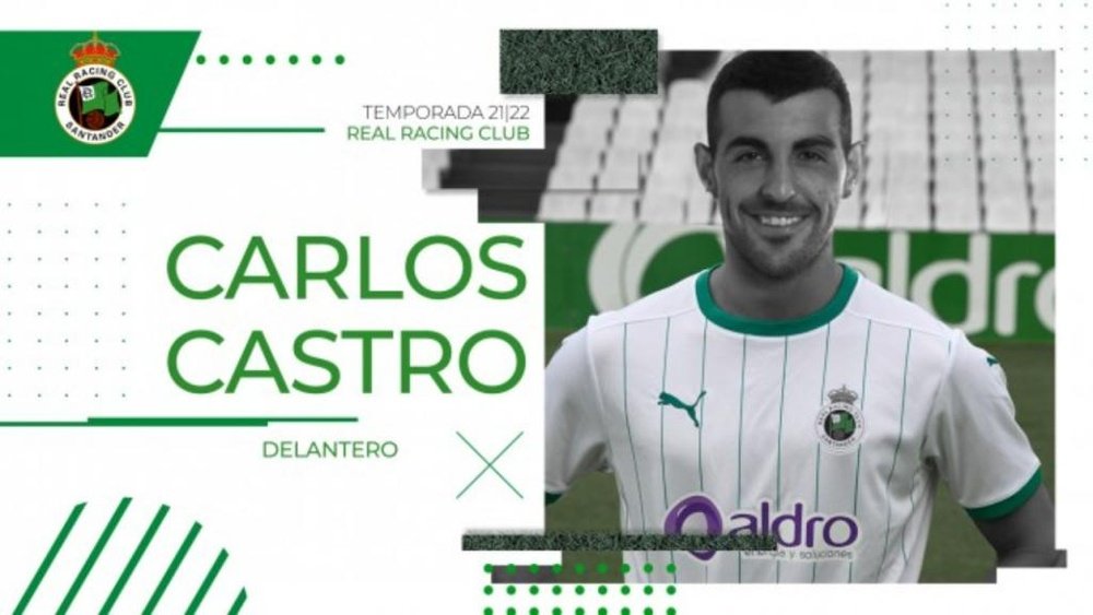 El Racing de Santander convence a Carlos Castro. Twitter/RealRacingClub