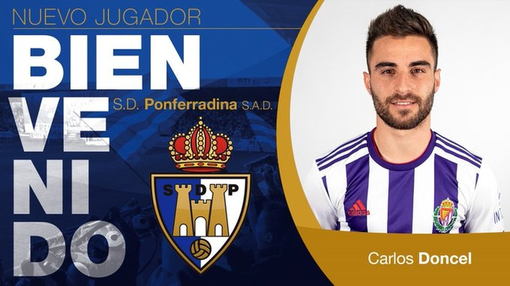 Carlos Doncel, nuevo jugador de la Ponferradina. Twitter/SDP_1922