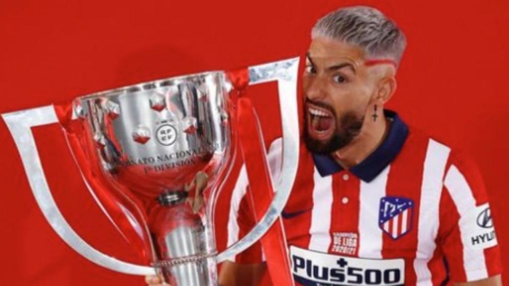 Carrasco celebró la Liga con el Atlético. Captura/Instagram/Yannickferreiracarrasco