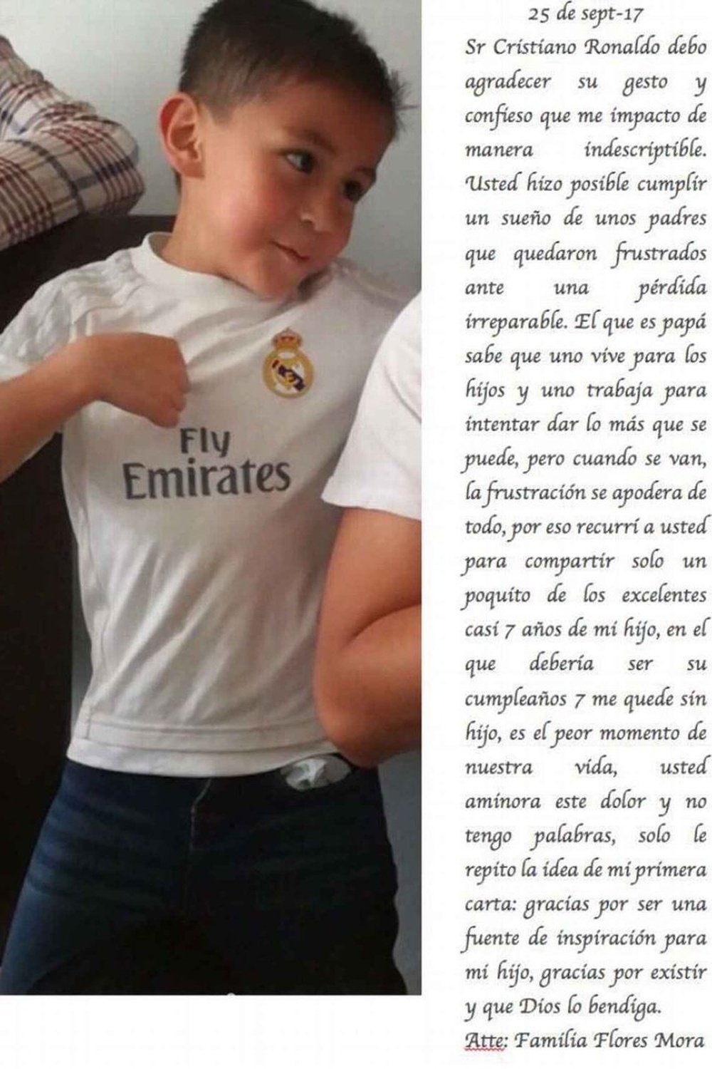 El padre de Santiago agradeció a Cristiano su apoyo. Twitter