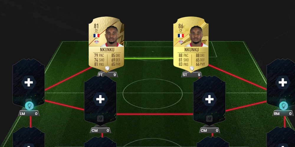 Carta de Nkunku en FIFA 23. FUTBIN