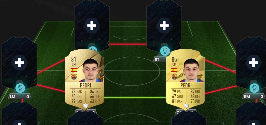 Carta de Pedri en FIFA 23. FUTBIN