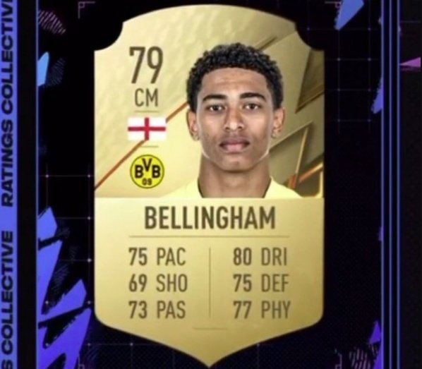 Carta NIF de Jude Bellingham en FIFA 22. Captura Instagram/judebellingham