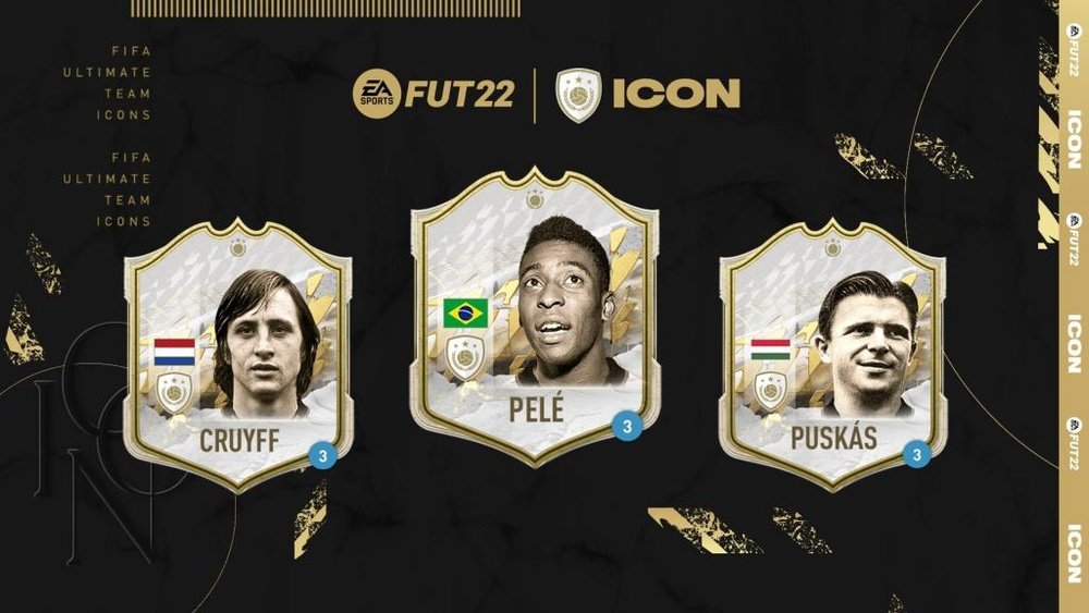 Carta de Pelé, Cruyff y Puskas. Twitter/EASPORTSFIFA