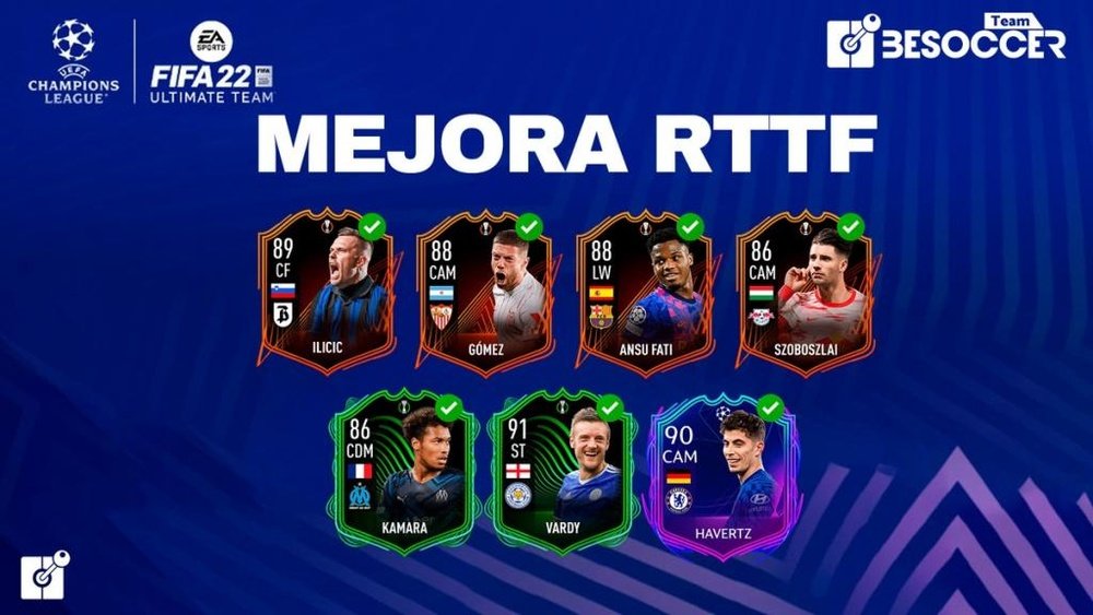 Cartas RTTF mejoradas. Team BeSoccer