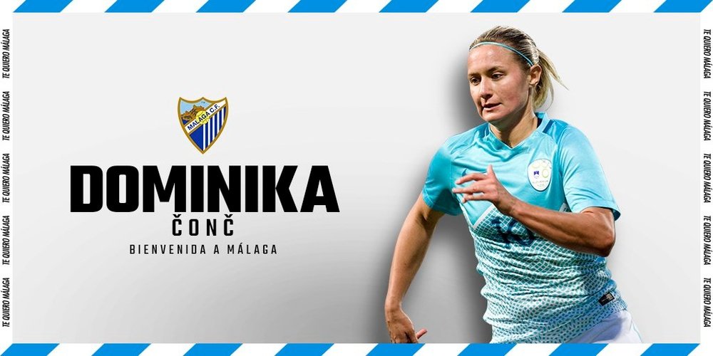 Dominika Čonč, nueva jugadora del Málaga Femenino. Twitter/MálagaCFemenino