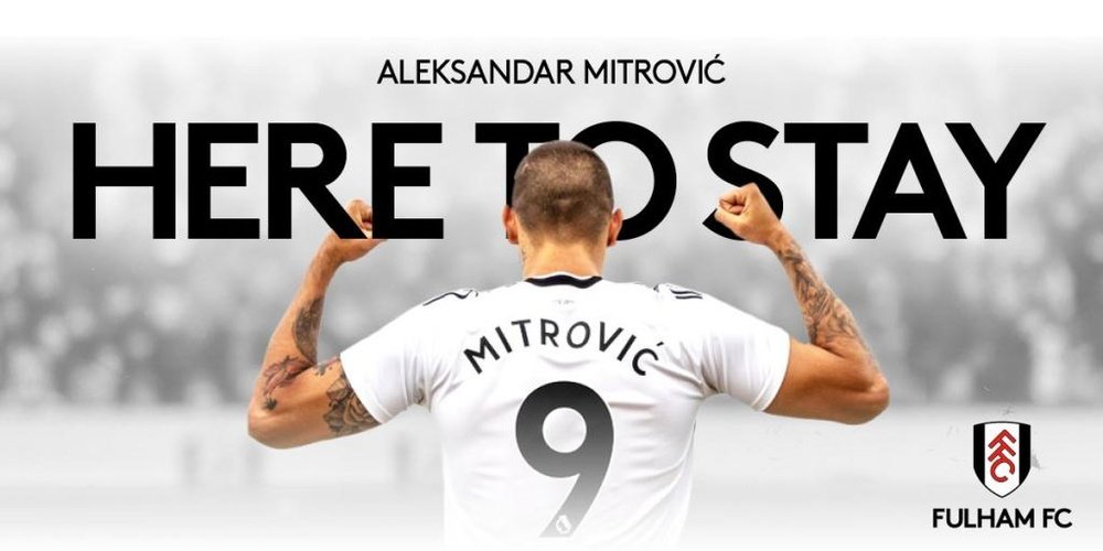 Mitrovic, nuevo jugador del Fulham. Twitter/FulhamFC