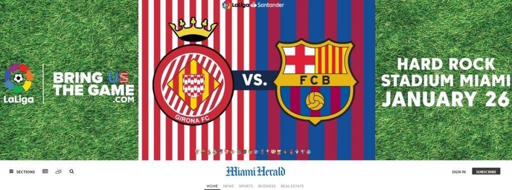 Girona vs Barlceona is already being advertised in Miami