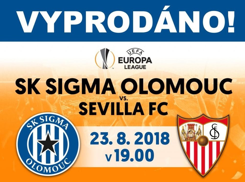 Ambos se citan para la Europa League. Twitter/SKSigmaOlomouc