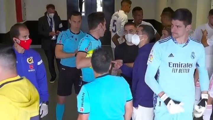 Carvajal and Vazquez confronted referee at half time