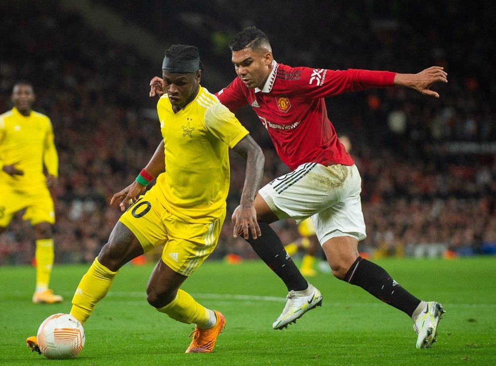 Dalot scored the opening goal against Sheriff. EFE