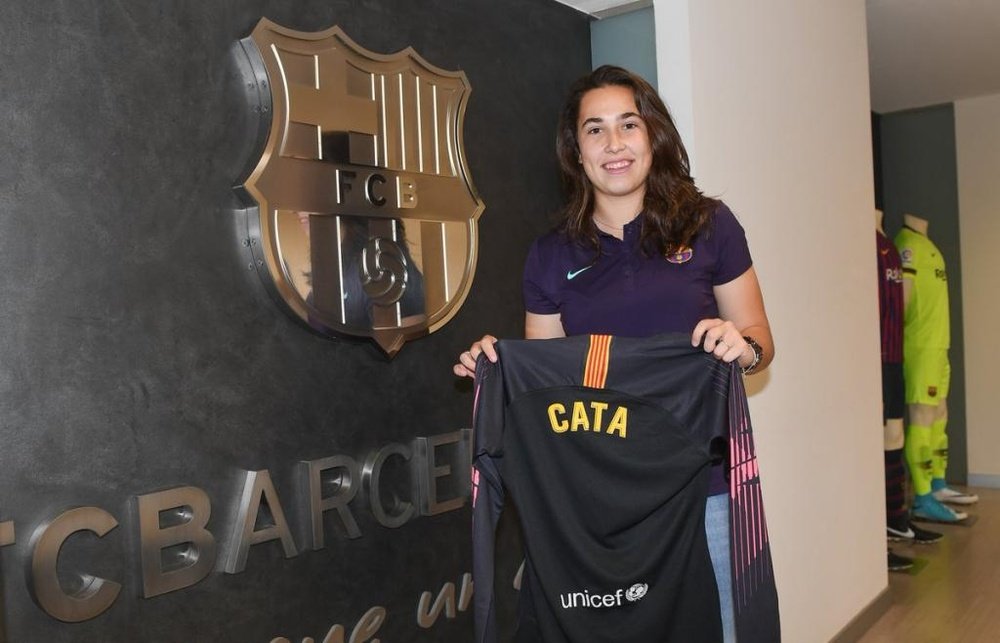 Cata Coll estuvo cedida en el Sevilla. Twitter/FCBfemeni
