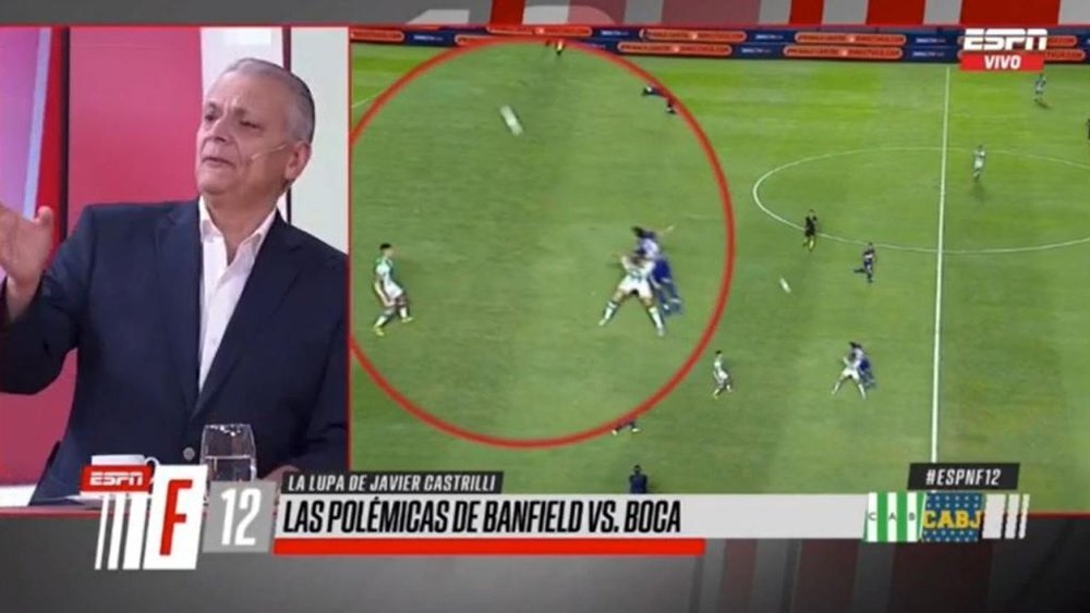 Castrilli explicó la invalidez del gol de Boca. Captura/ESPN