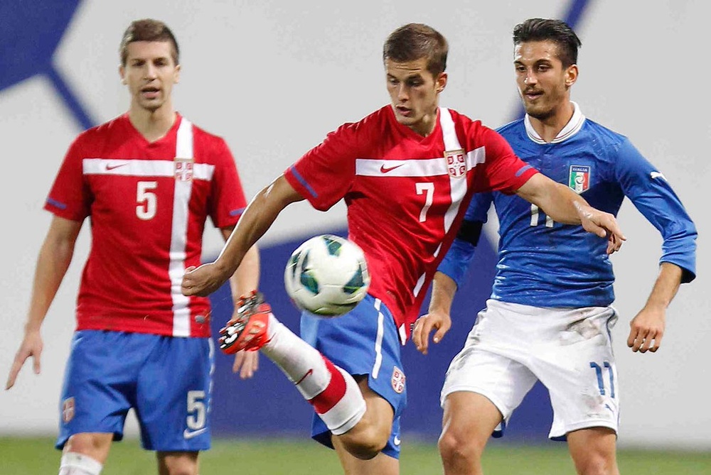 Causic, en un partido con Serbia. CAOsasuna