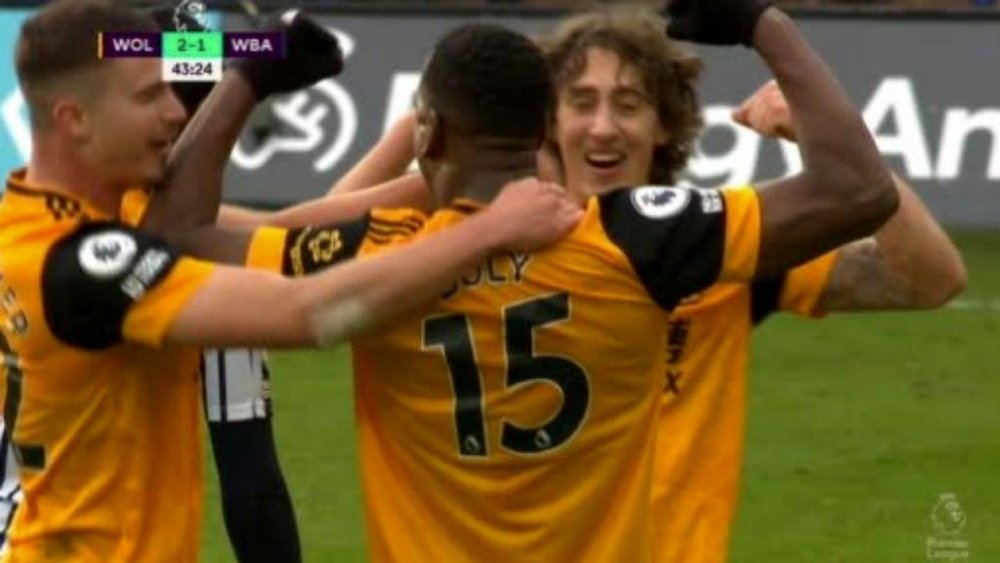Boly back with a bang: goal and assist in five minutes. Screenshot/DAZN