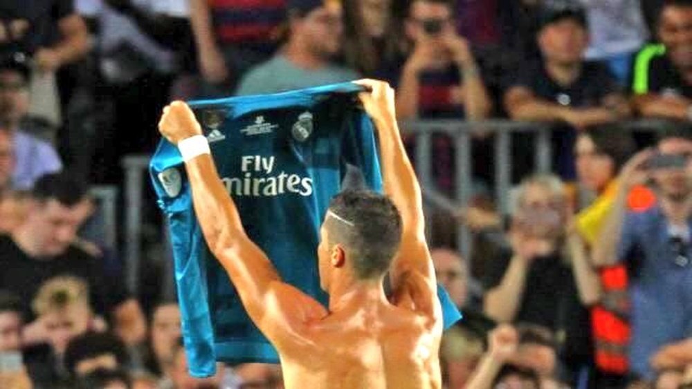 Celebración de Cristiano en el Camp Nou. Twitter