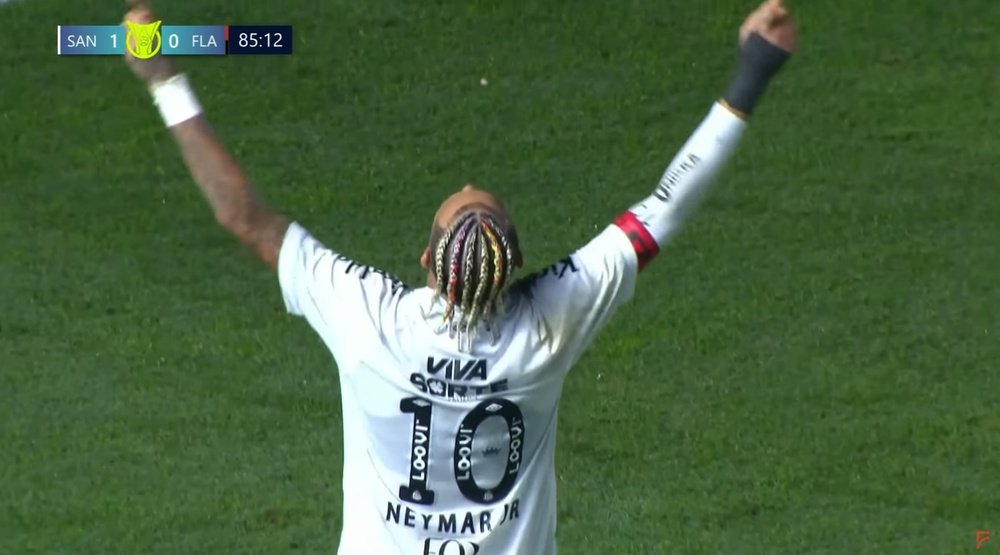 Neymar had not scored in an official match since 3rd March. Screenshot/Fanatiz