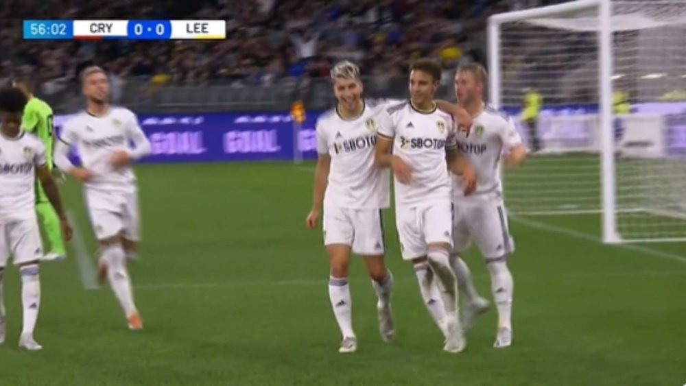 Empate a uno entre el Palace y el Leeds United. Captura/LUFC