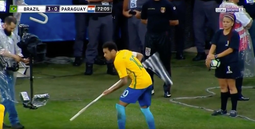 Así lo festejó Neymar, pero no valió. Youtube/beINSports