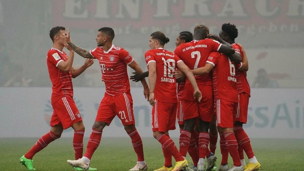 El Bayern goleó al Eintracht de Frankfurt en el estreno de la Bundesliga. AFP