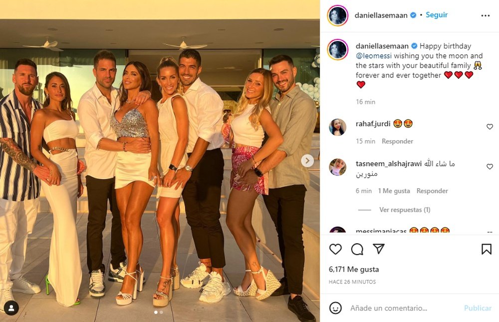 Celebração do aniversário de Leo Messi.Captura/Instagram/daniellasemaan