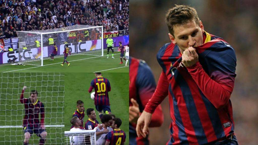 Le esultanze di Messi nel Bernabeu