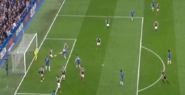 Azpilicueta scrambled home to put Chelsea ahead