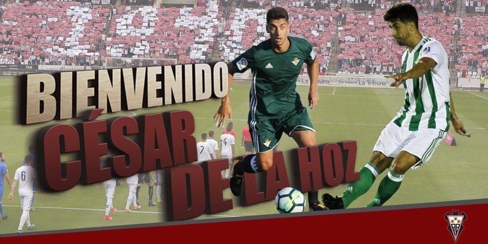 De la Hoz jugará en calidad de cesión en el Albacete. Twitter/AlbaceteBalompie