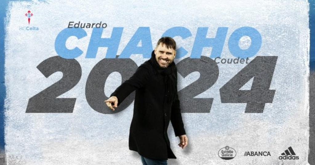 El Chacho Coudet, renovado hasta 2024. Twitter/RCCelta