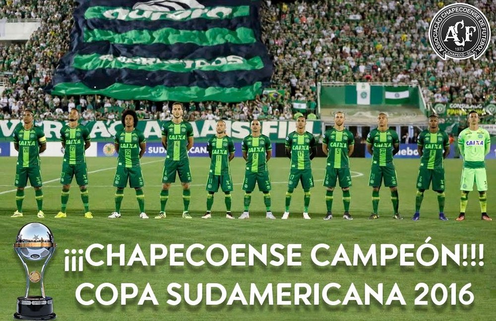 Chapecoense, champion de la Copa Sudamericana 2016. CONMEBOL