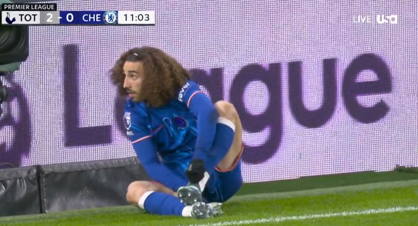 Cucurella slipped in both of Tottenham's goals. Screenshot/X_@TheEuropeanLad