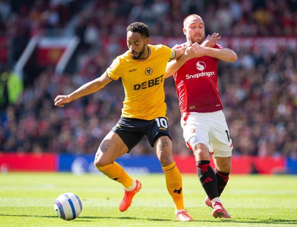Cunha vers Manchester United. EFE/Peter Powell