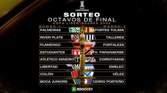 Estos son los equipos clasificados a octavos de final de la CONMEBOL Libertadores 2022. BeSoccer