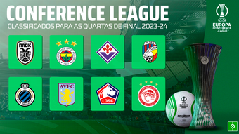 Após o término das oitavas de final da Conference League, estes são os oito times que continuam na disputa pela conquista do título no dia 29 de maio de 2024 no Estádio AEK Arena, em Atenas (Grécia).