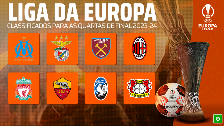 Estes são os classificados para as quartas de final da Liga Europa 2023-24